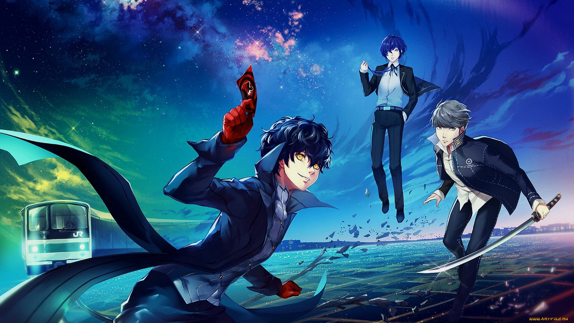 , persona, arisato, minato, narukami, yuu, protagonist, 5